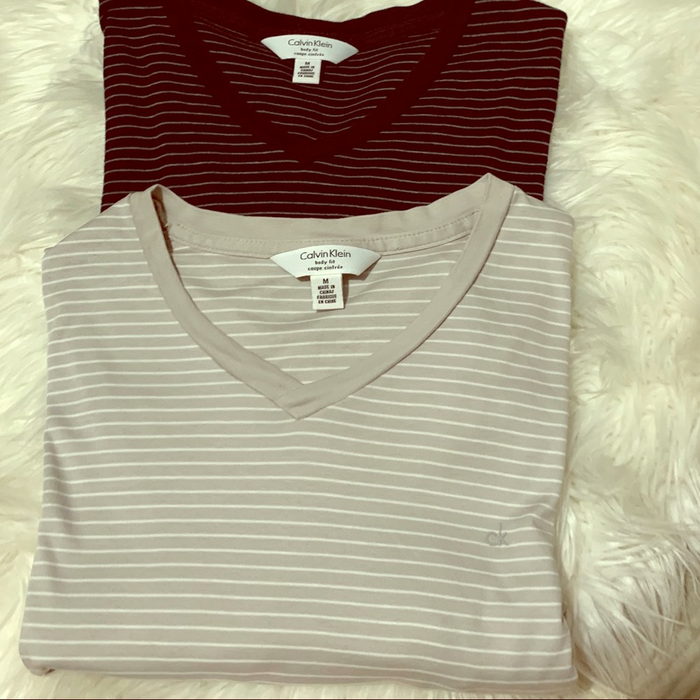CK T-shirt black/gray/white strp short sleeve duo